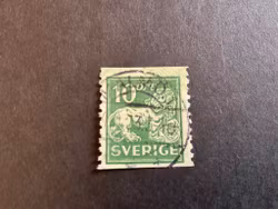 Stående lejon facit 143 A cxz med grön färg ute i översta marginal