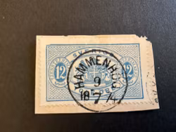 Tjänste TJ 5 V 4 praktstämplat HAMMENHÖG på klipp med stukad ramlinje