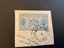 Tjänstefrimärke TJ 5 med bruten ovanram på 2 ställen