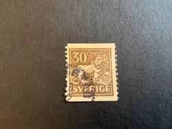 Stående lejon facit 148 A med retusch uppe och plåtskarvstecken