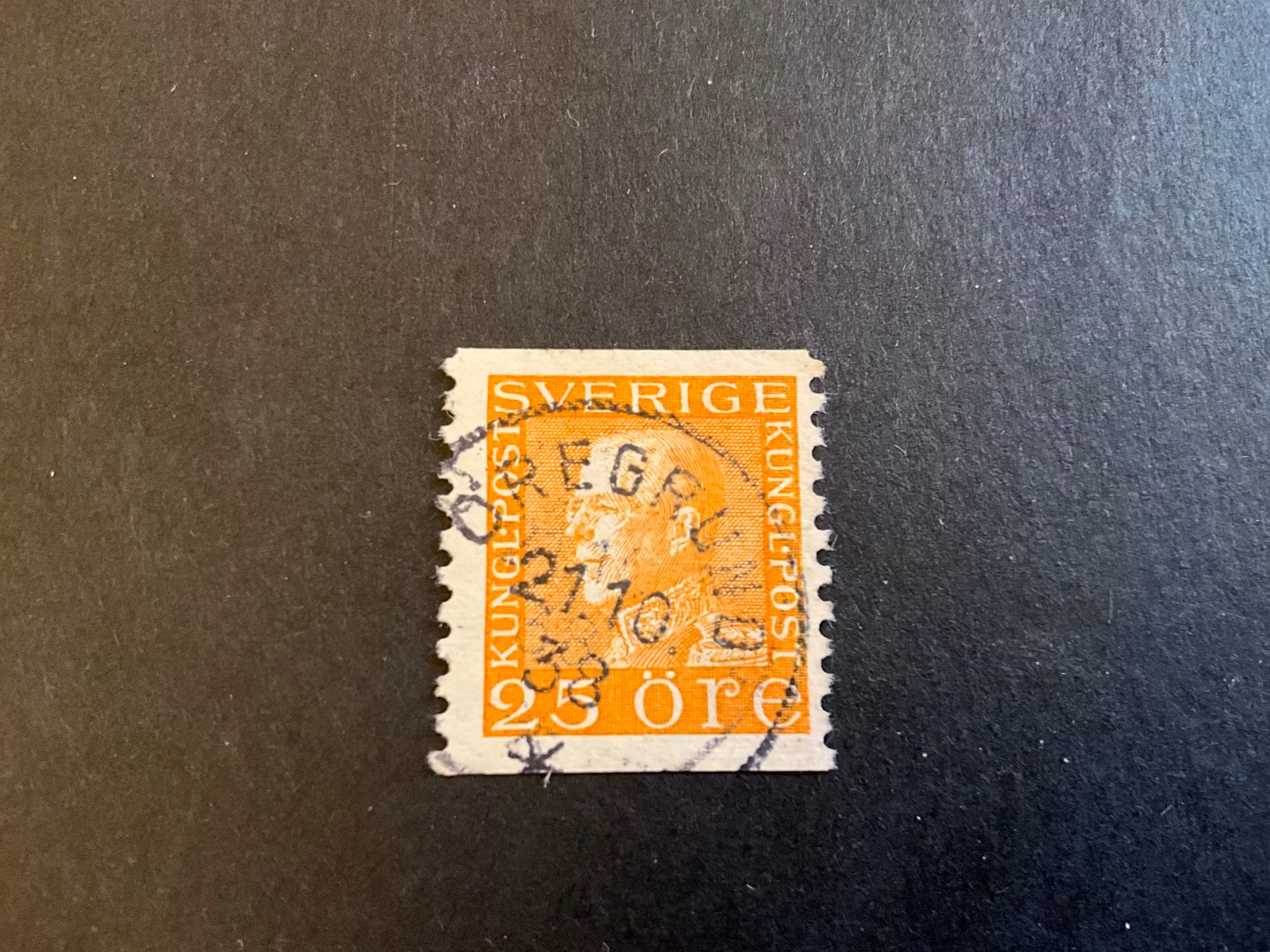 Gustaf V profil vänster facit 184 praktstämplat ÖREGRUND