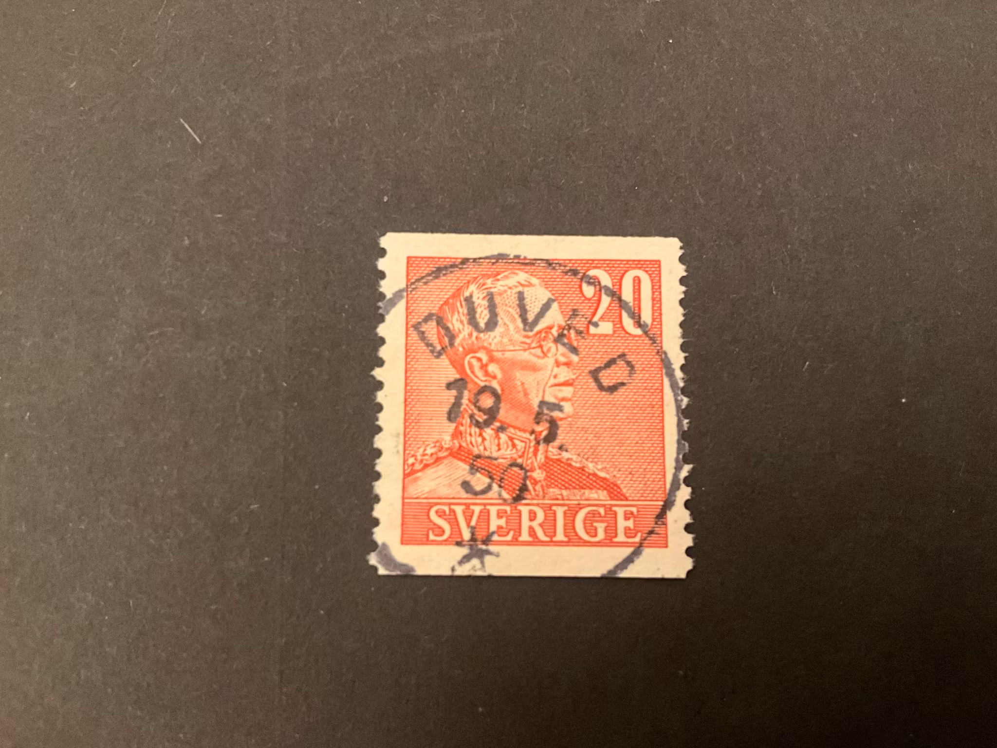 Gustaf V profil höger facit 276 A praktstämplat DUVED