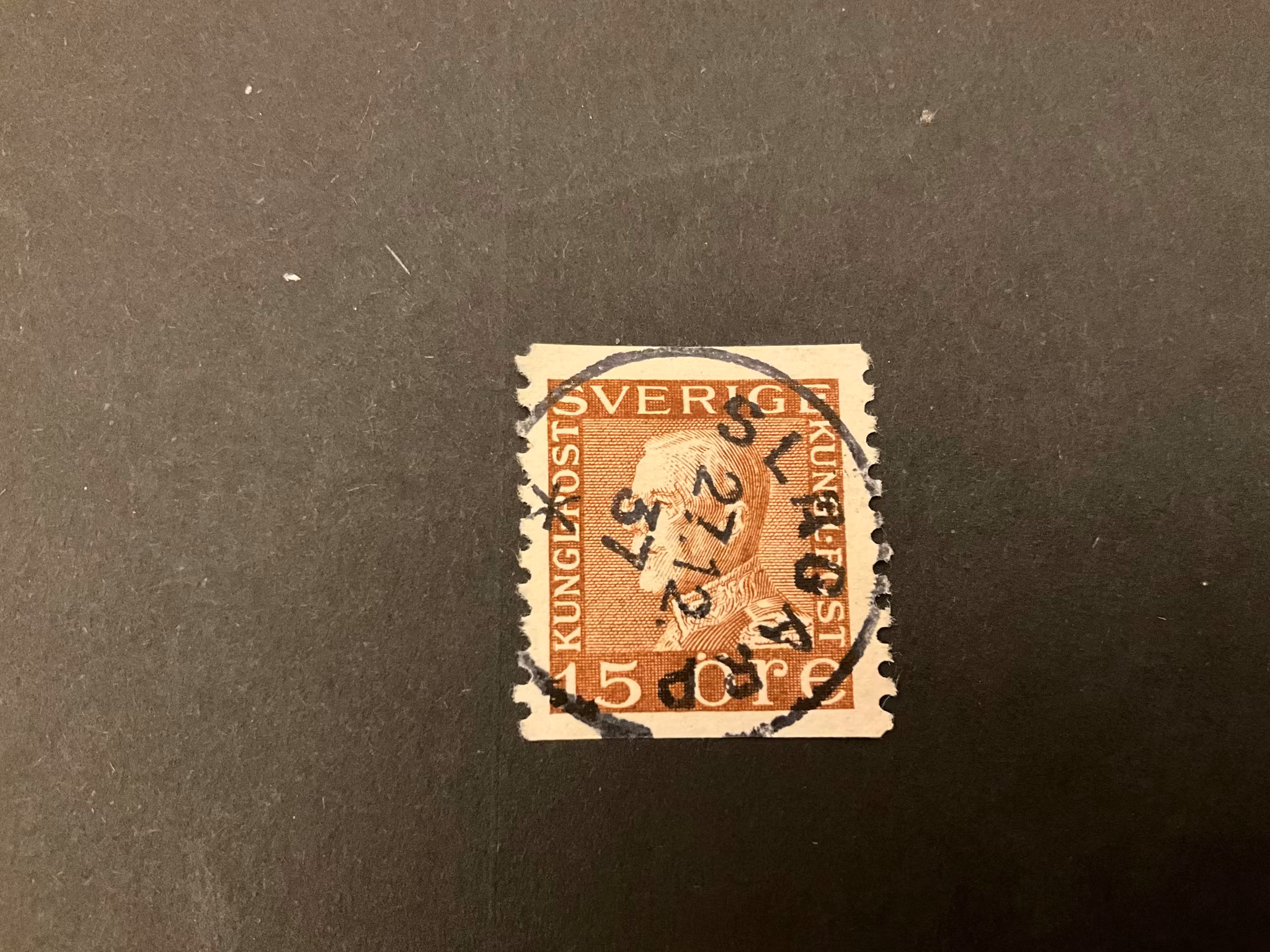 Gustaf V profil vänster facit 178 A fin stämpel SLÅGARP