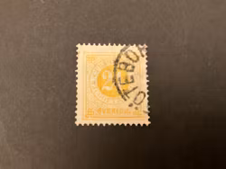 Ringtyp facit nr 34 stämplat med färglinje i vänster marginal