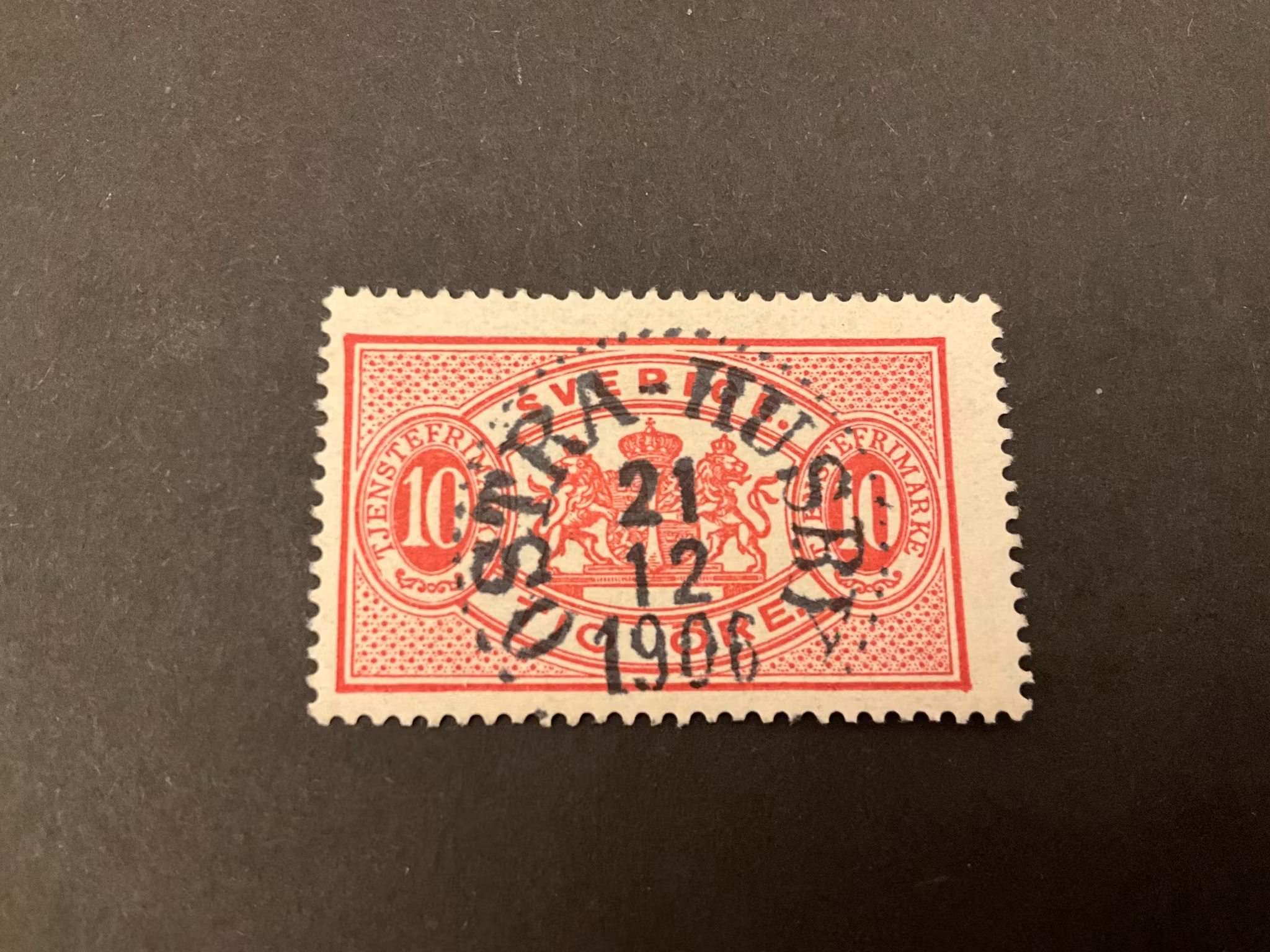 Tjänstefrimärke facit nr TJ 16 lyxstämplat ÖSTRA-HUSBY