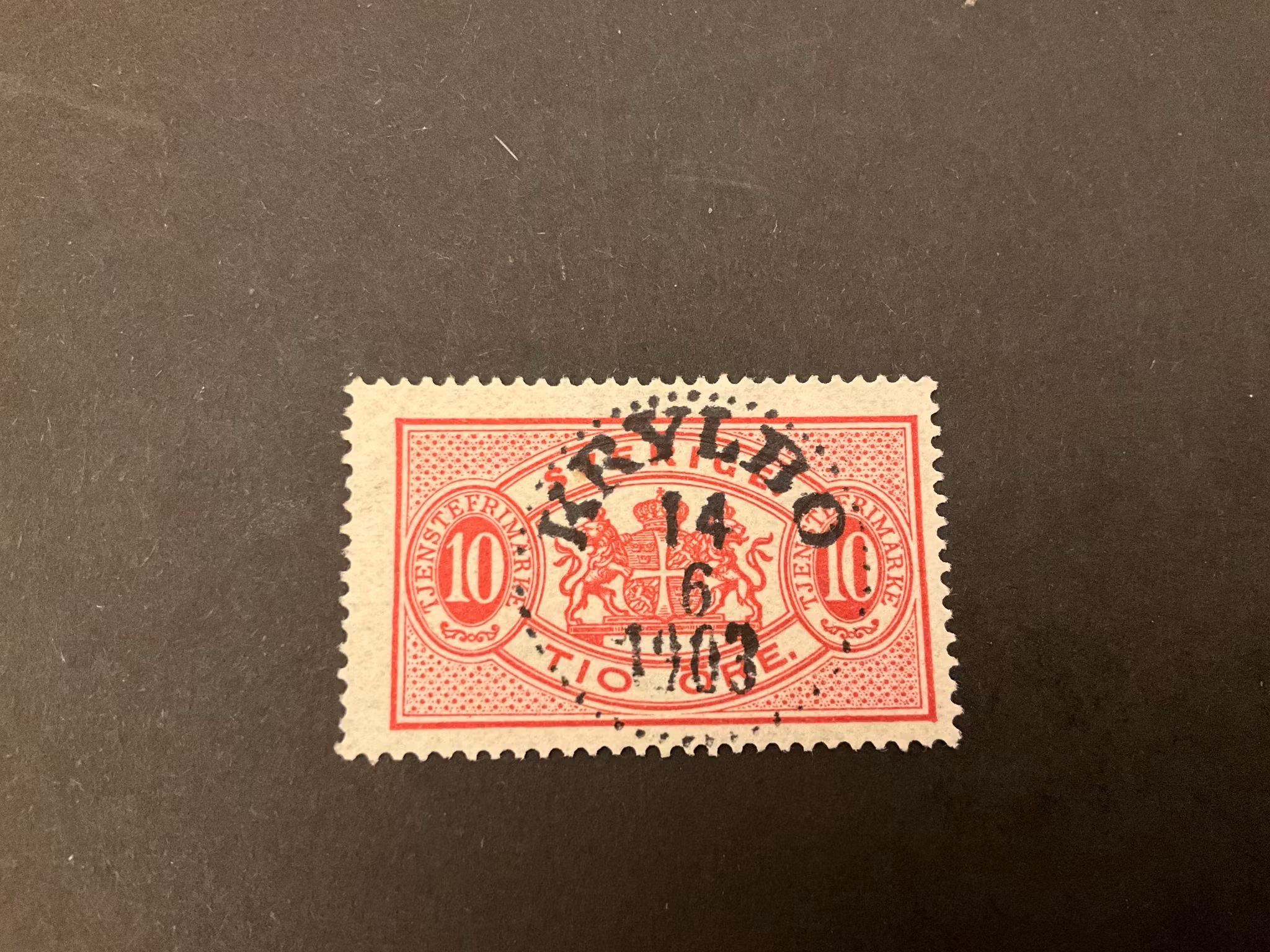 Tjänstefrimärke facit TJ 16 lyxstämplat KRYLBO