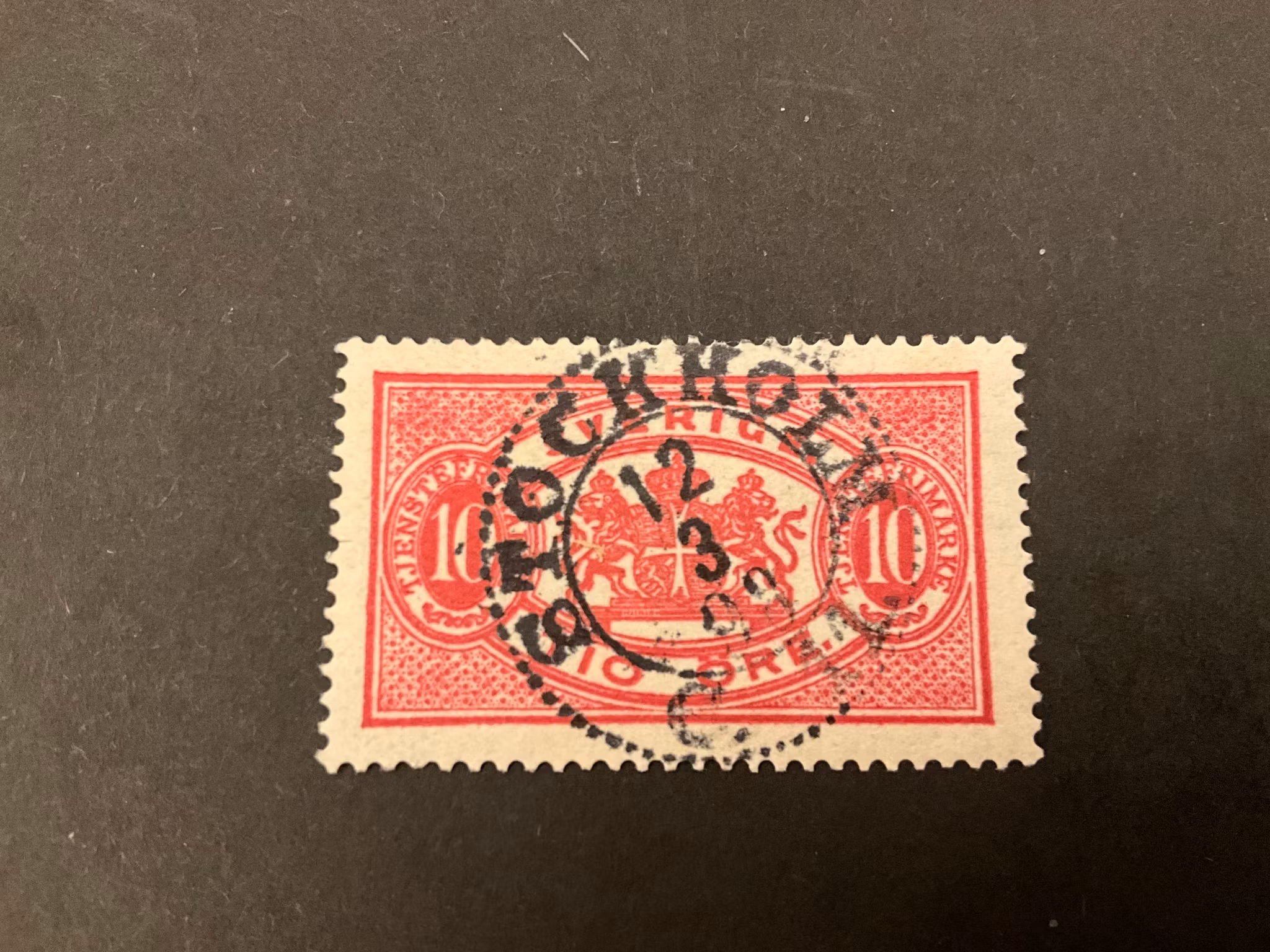 Tjänstefrimärke facit TJ 16 praktstämplat STOCKHOLM