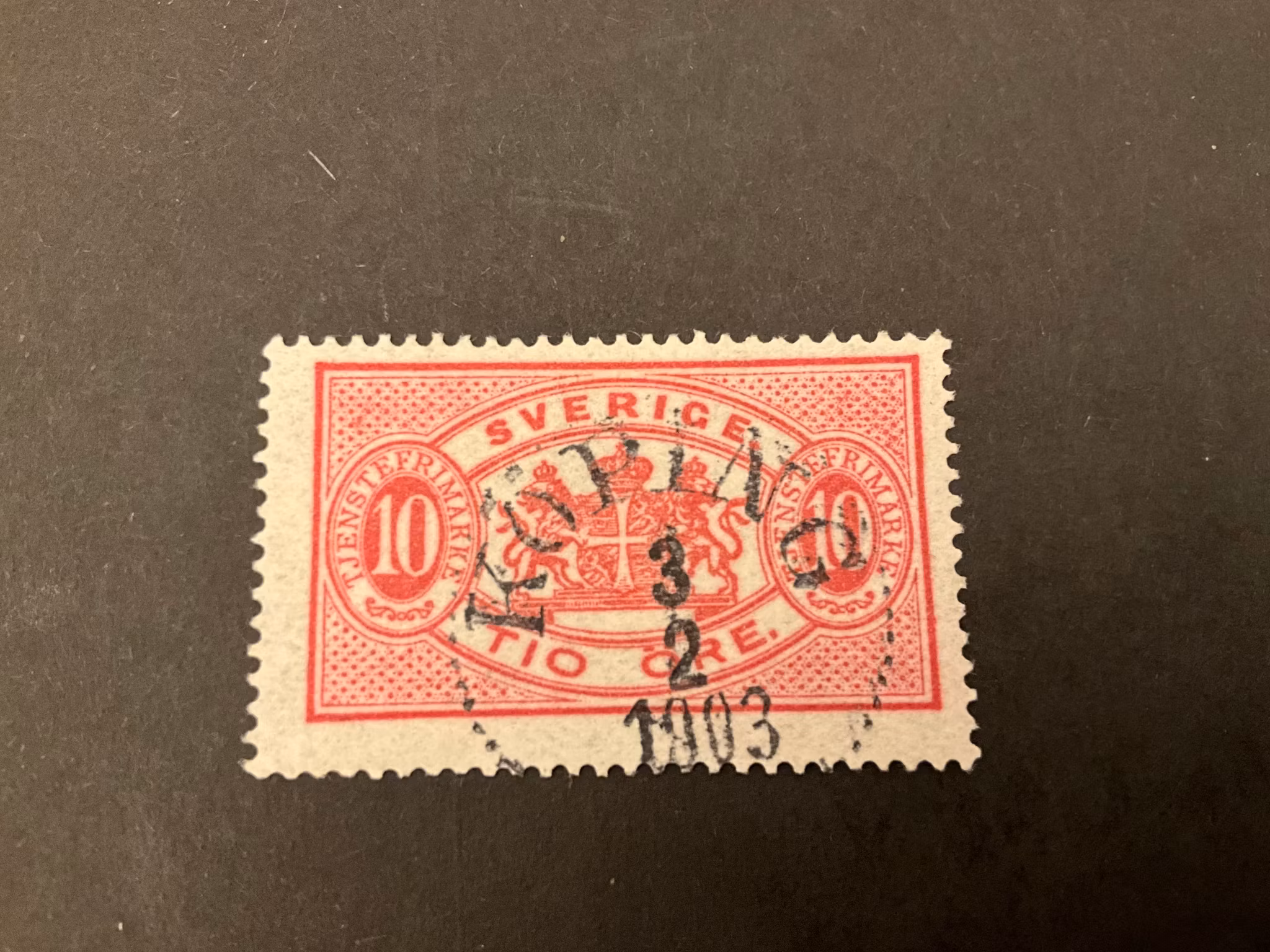 Tjänstefrimärke facit TJ 16 praktstämplat KÖPING