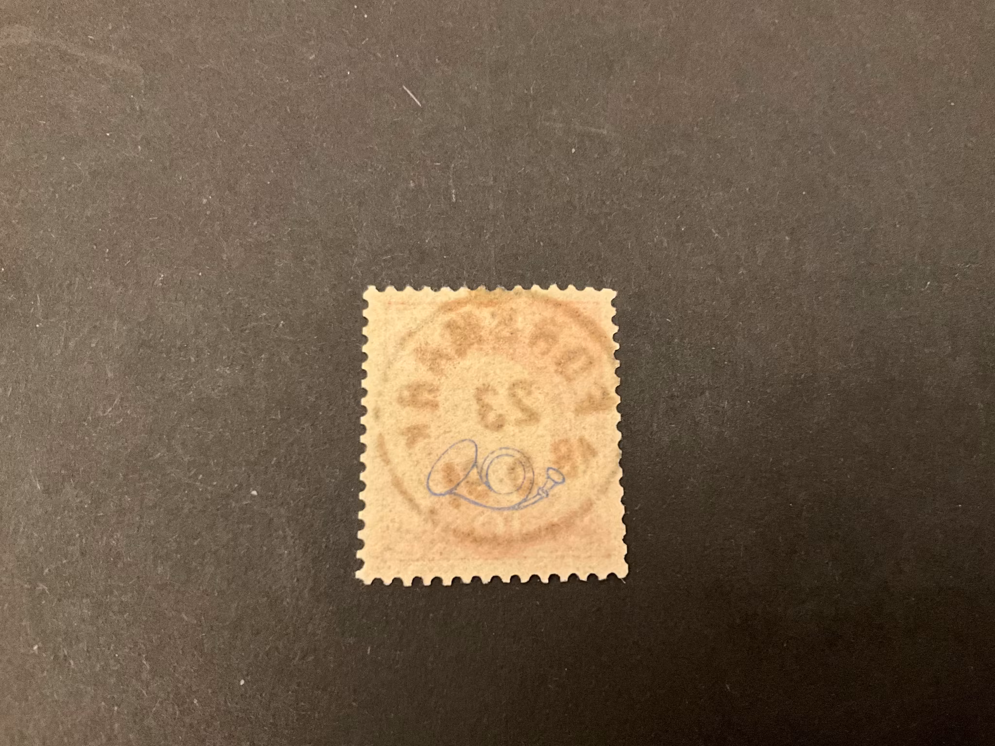 Oscar II Posthorn facit 45 lyxstämplat FORSMARK