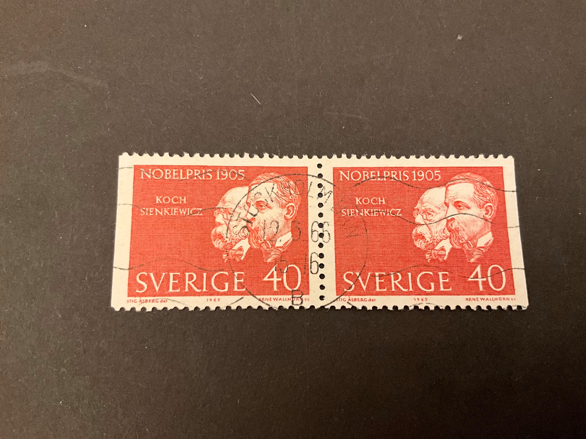 Nobelpris 1905 facit 571 BB lyxstämplat STOCKHOLM BAN