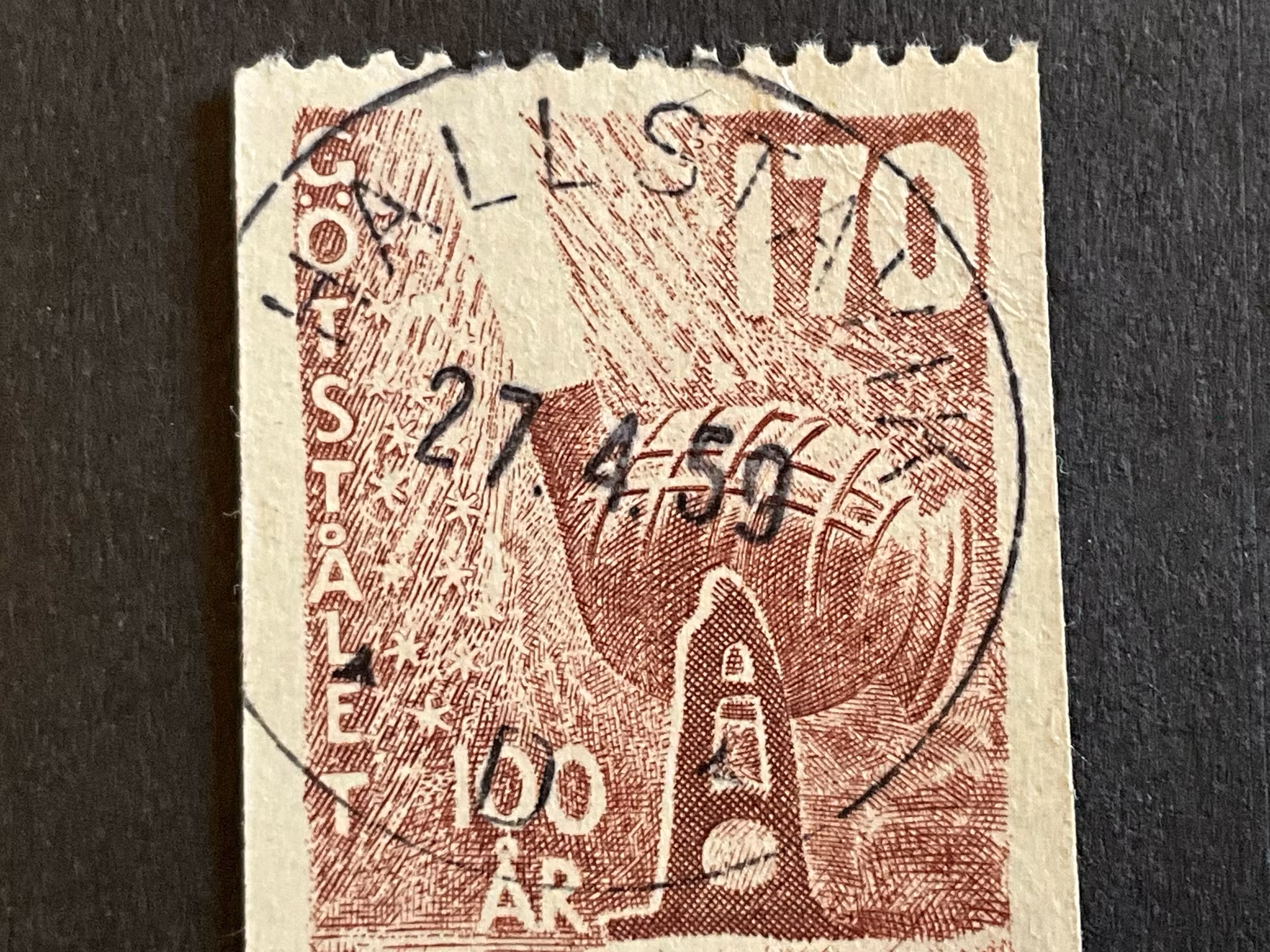 Götstålet facit 496 praktstämplat HALLSTAVIK