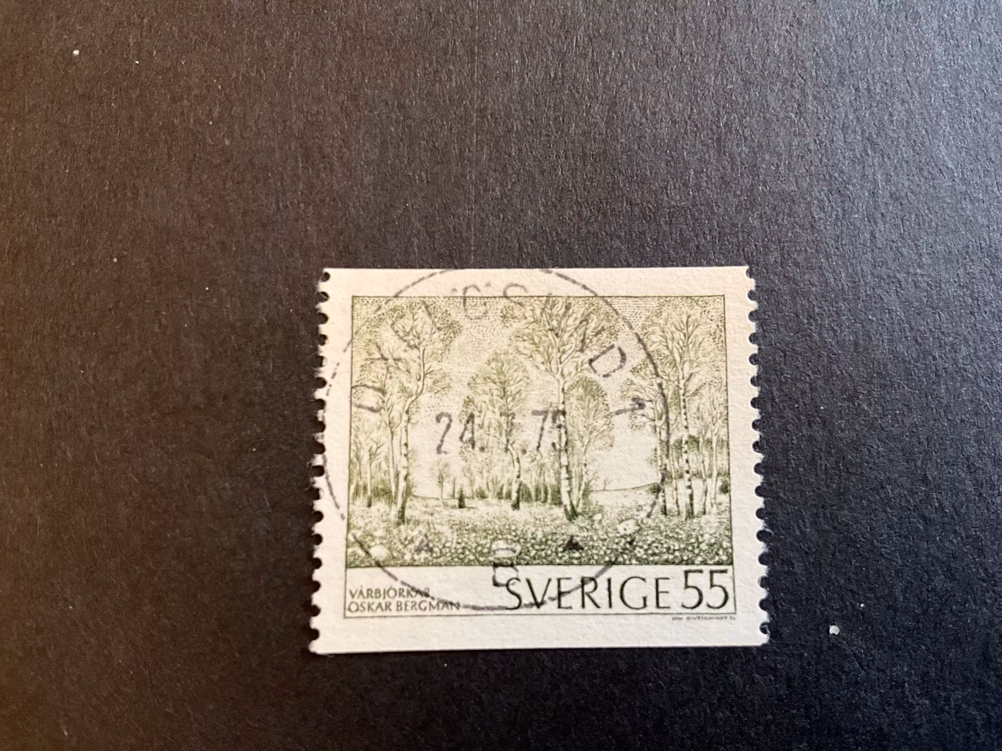 Naturmotiv facit 820 lyxstämplat OXELÖSUND 1
