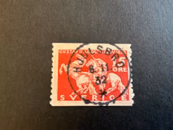 Lützen facit 235 A lyxstämplat HJULSBRO, med rött streck i vånster marginal