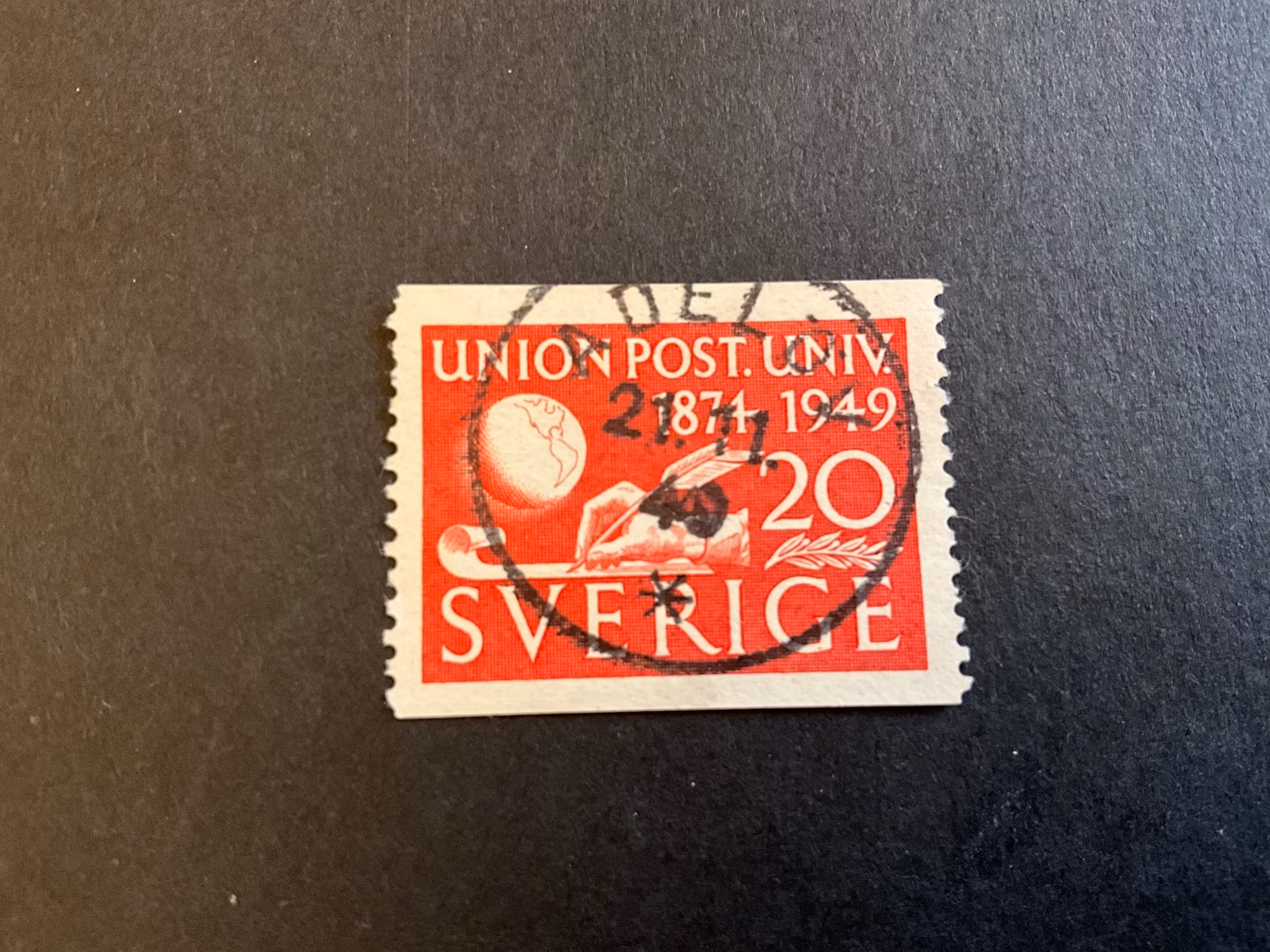 Världspostföreningen facit 391 A praktstämplat ADELÖV