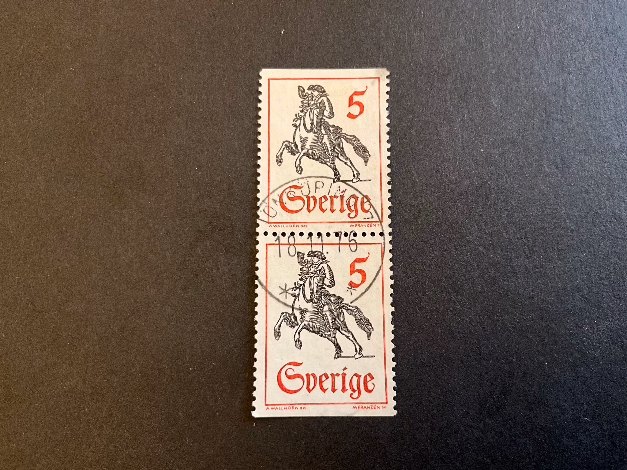 Bruksfrimärken facit 612 BB lyxstämplat par JÖNKÖPING 7