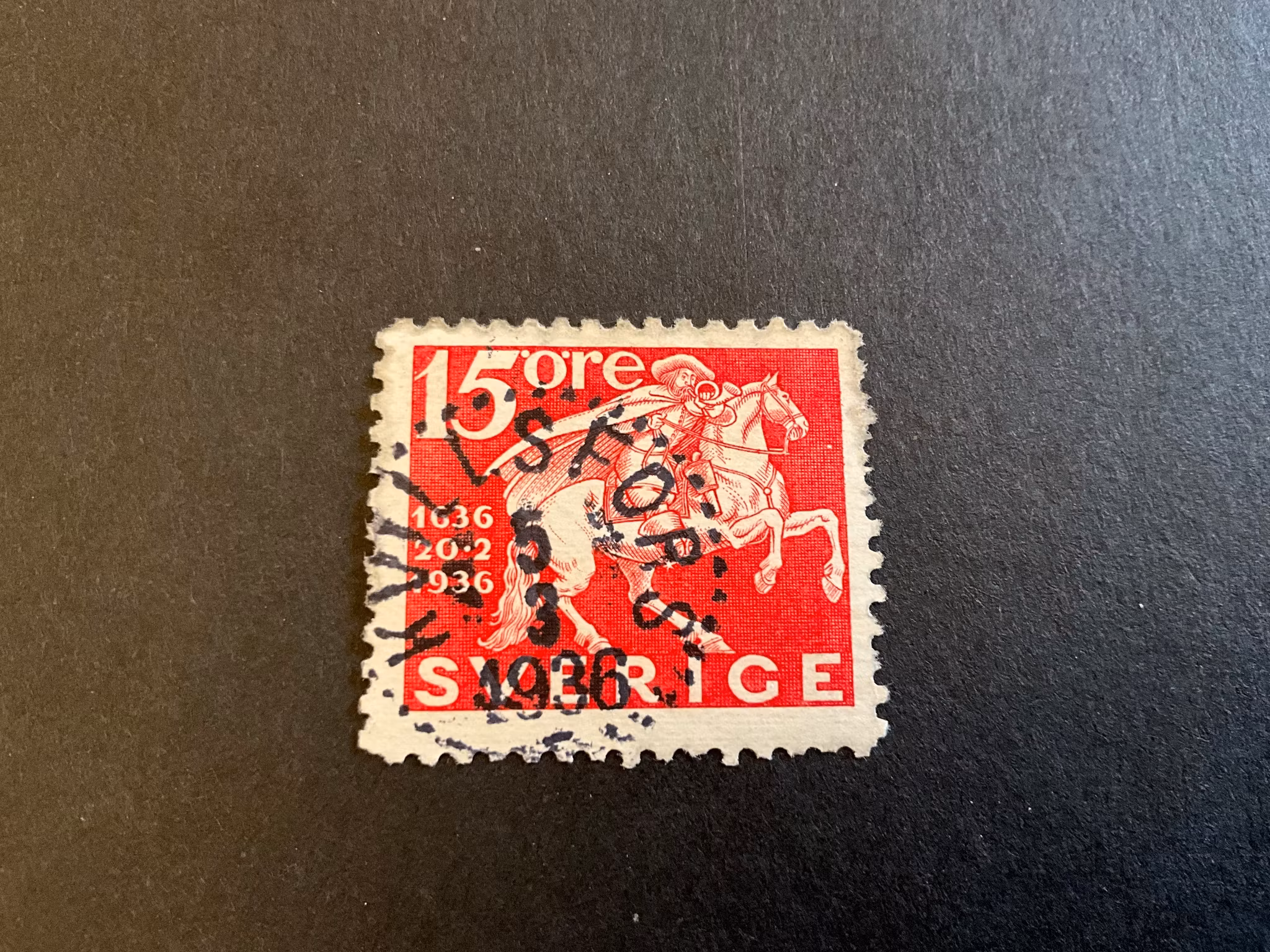 Postverket facit 248 C med brott i rockkanten praktstämplat KVILLSFORS