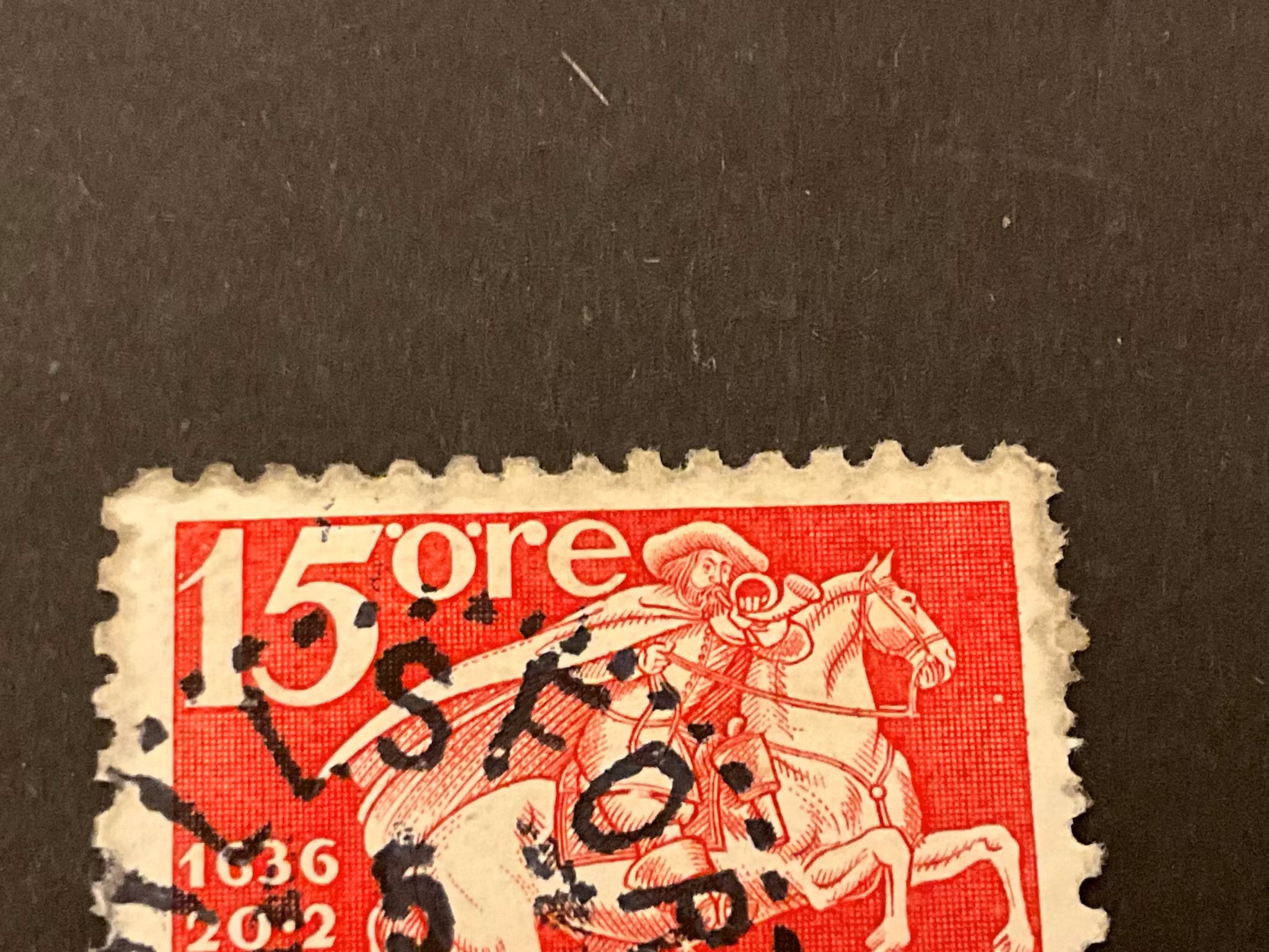 Postverket facit 248 C med brott i rockkanten praktstämplat KVILLSFORS