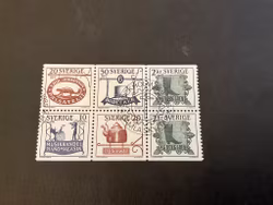 Gamla skyltar facit 1360-1363 i lyxstämplat block STOCKHOLM