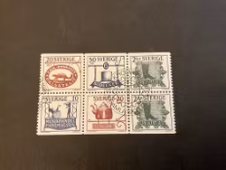 Gamla skyltar facit 1360-1363 i lyxstämplat block STOCKHOLM