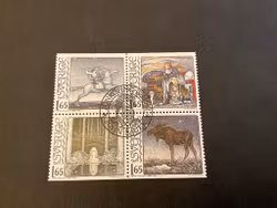 Jihn Bauer facit 1195-1198 i lyxstämplat block JÖNKÖPING