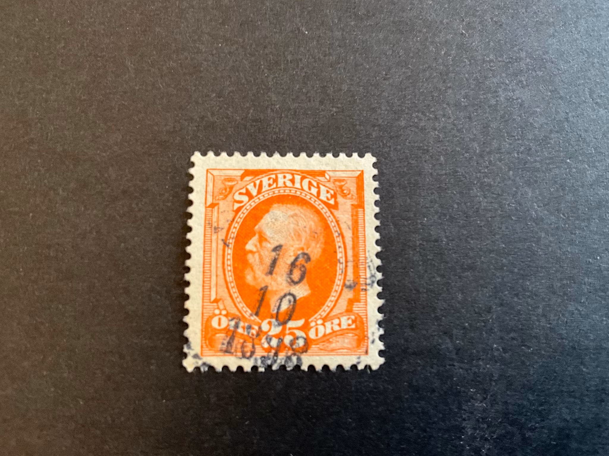 Oscar II facit 57 med omvänt vattenmärke krona