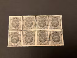 Lilla riksvapnet facit 71 cc stämplat 8-block