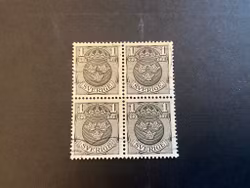 Lilla riksvapnet facit 71 cc stämplat 4-block