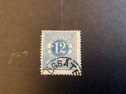 Ringtyp T 14 facit 21 med skuggad etta och utflutet tryck understa ramen