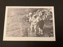 Kort med två fiskare stämplat Malmö Ban