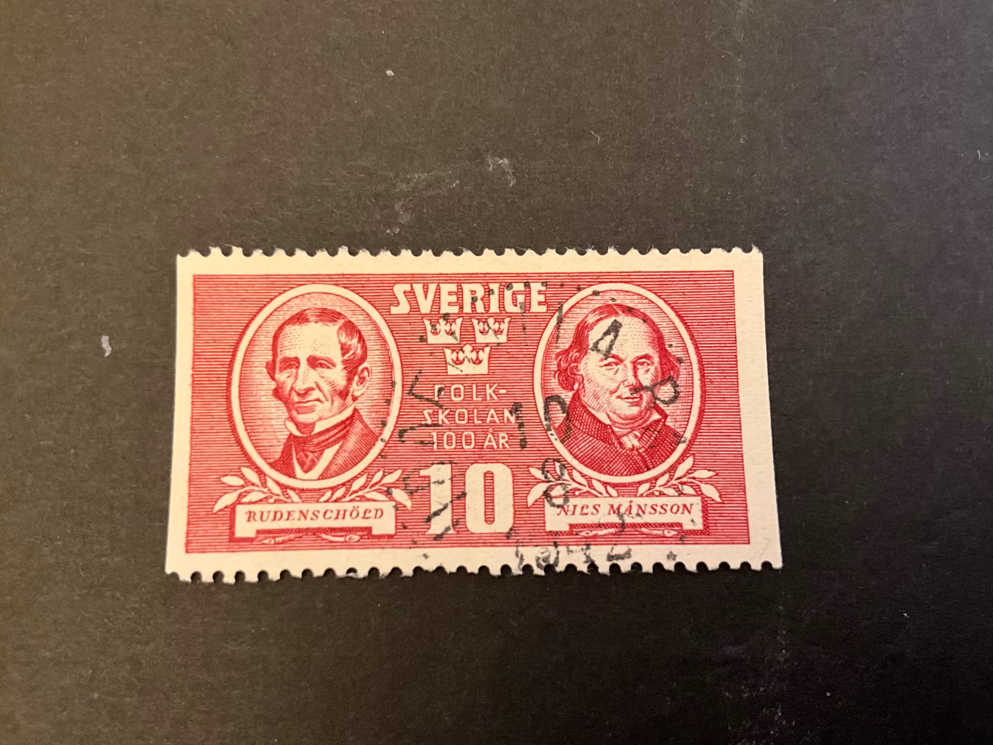 Folkskolan 100 år facit 340 A3 stämplat märke