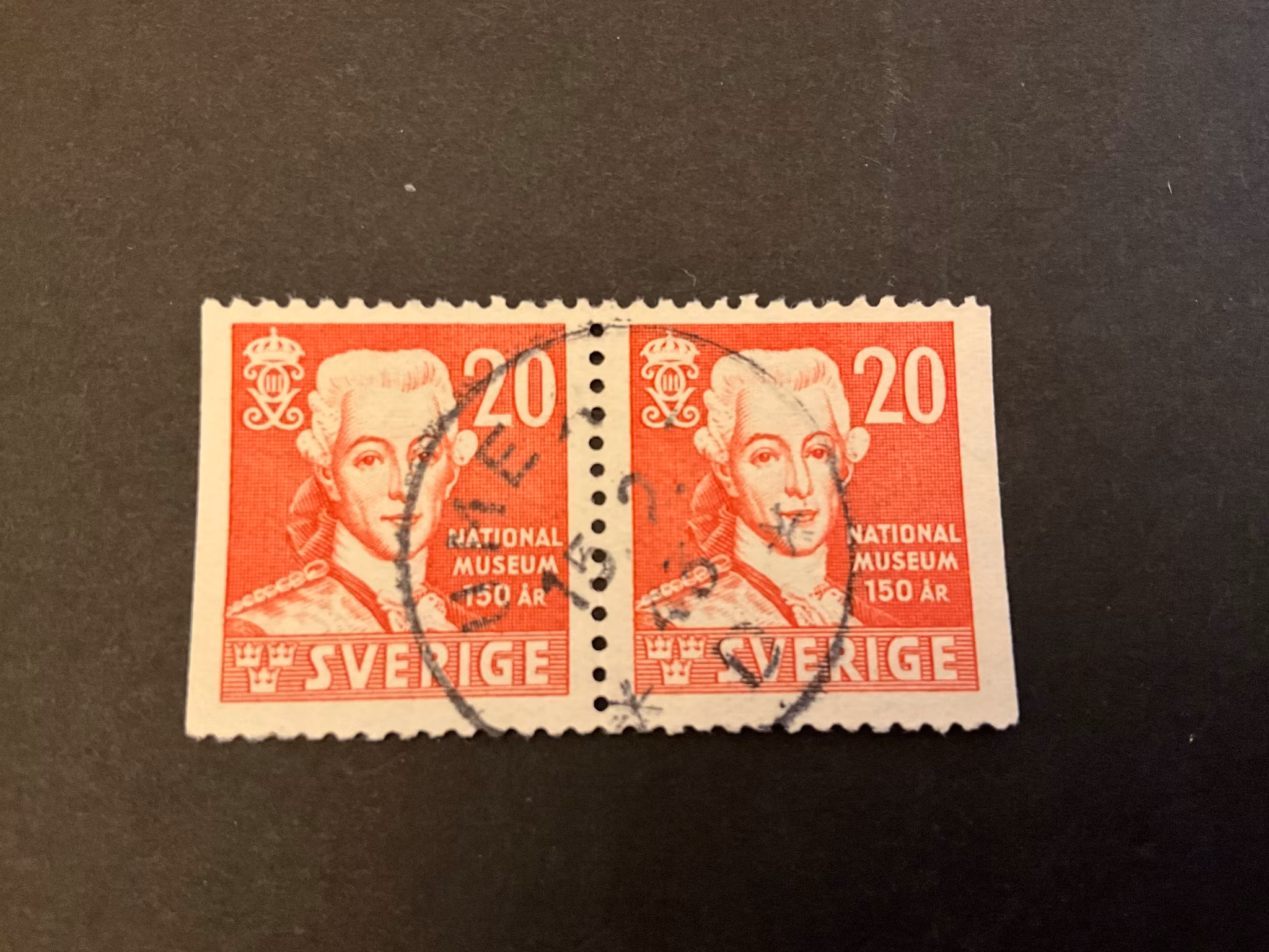 Nationalmuseum 150 år facit 338 BB stämplat par
