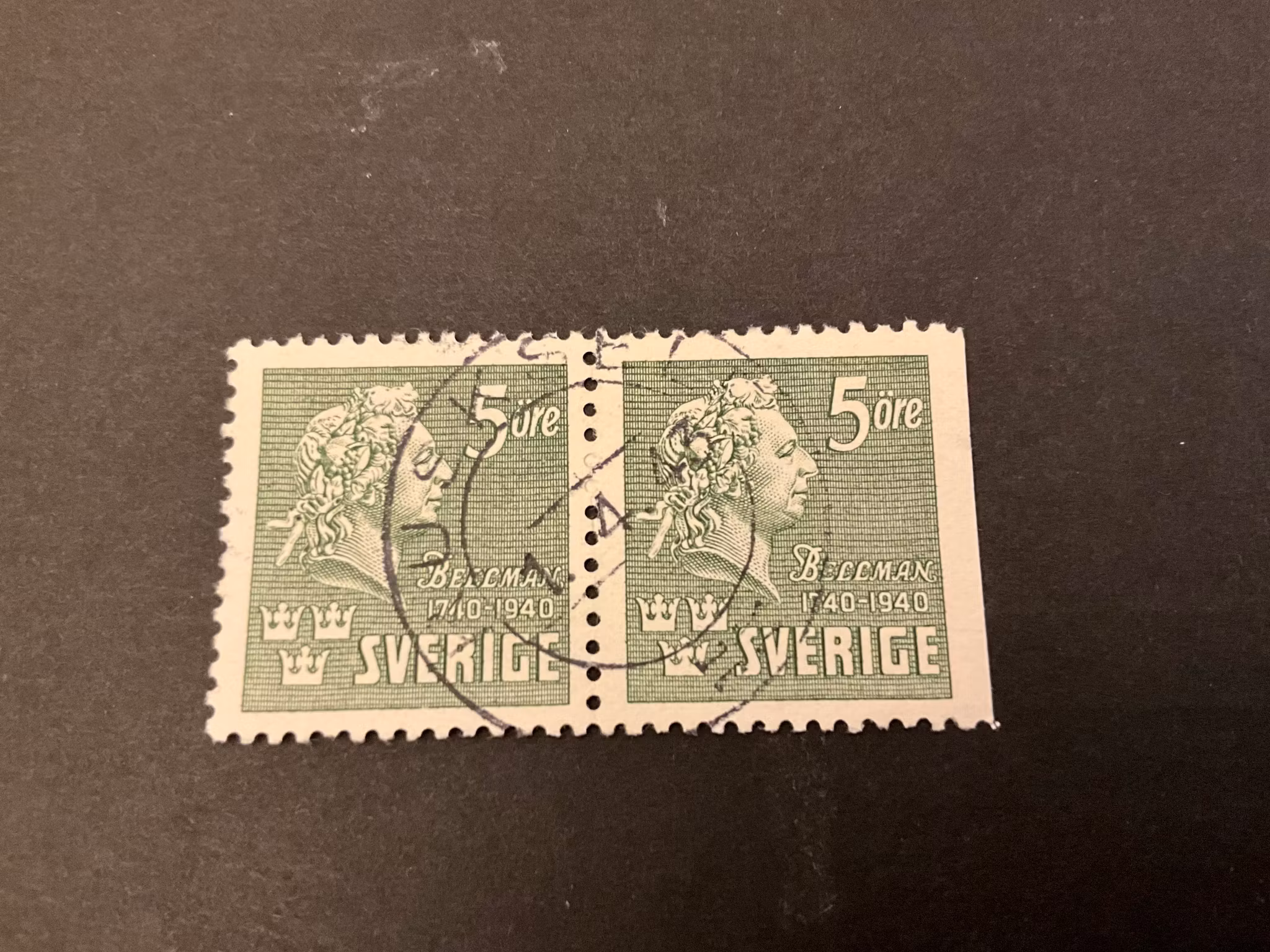 Bellman facit 324 CB stämplat par