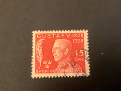 Gustaf V 70 år facit 228 stömplat märke
