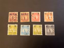 Gustaf V provisorier facit 97-104 stämplad serie