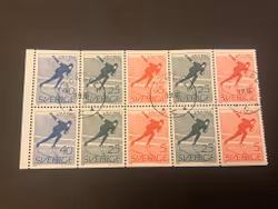 VM i skridskolöpning 1966 facit 574-576  lyxstämplat block LYCKSELE