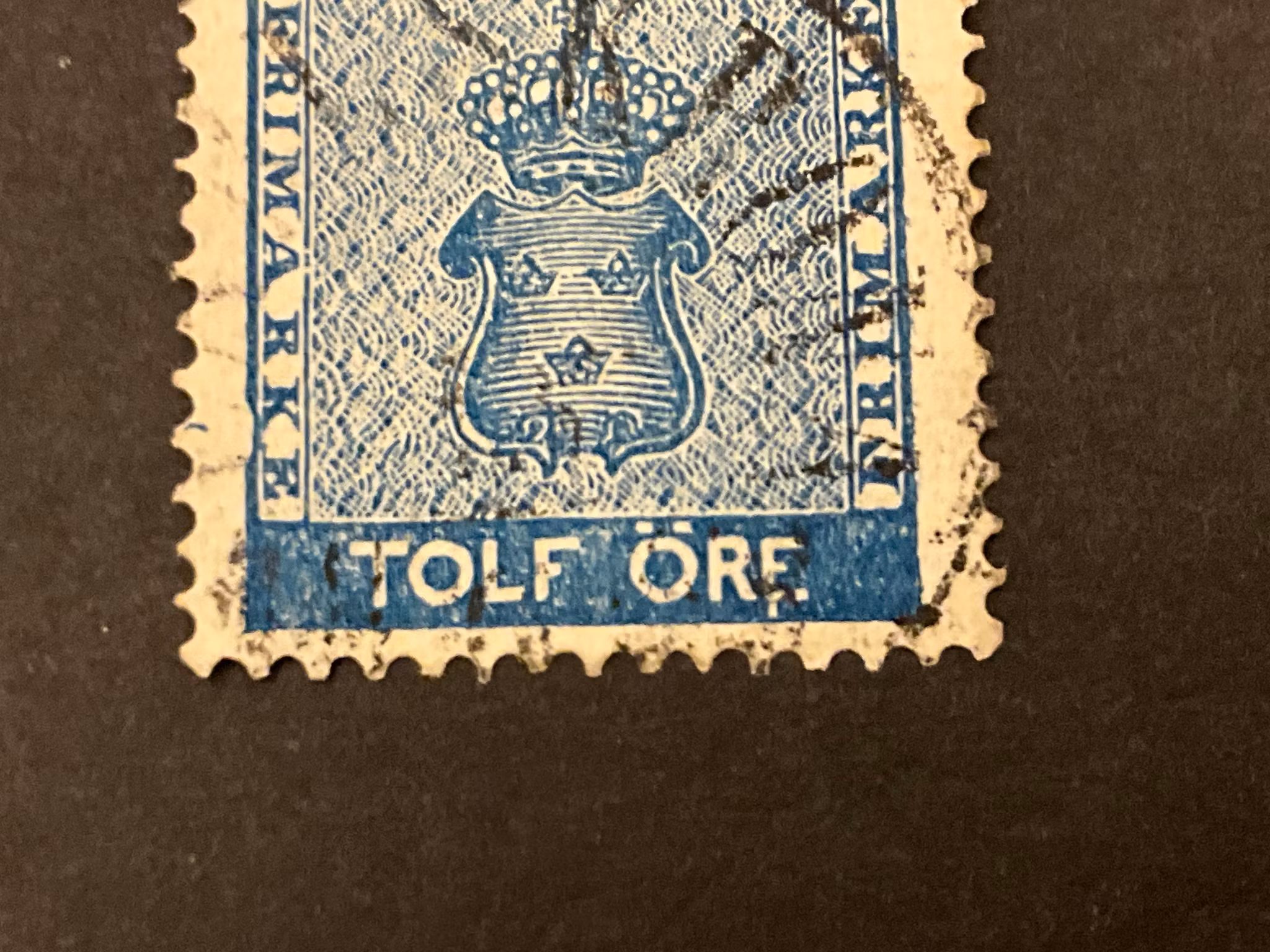 Vapentyp öre facit 9 med vitt streck under E i ÖRE