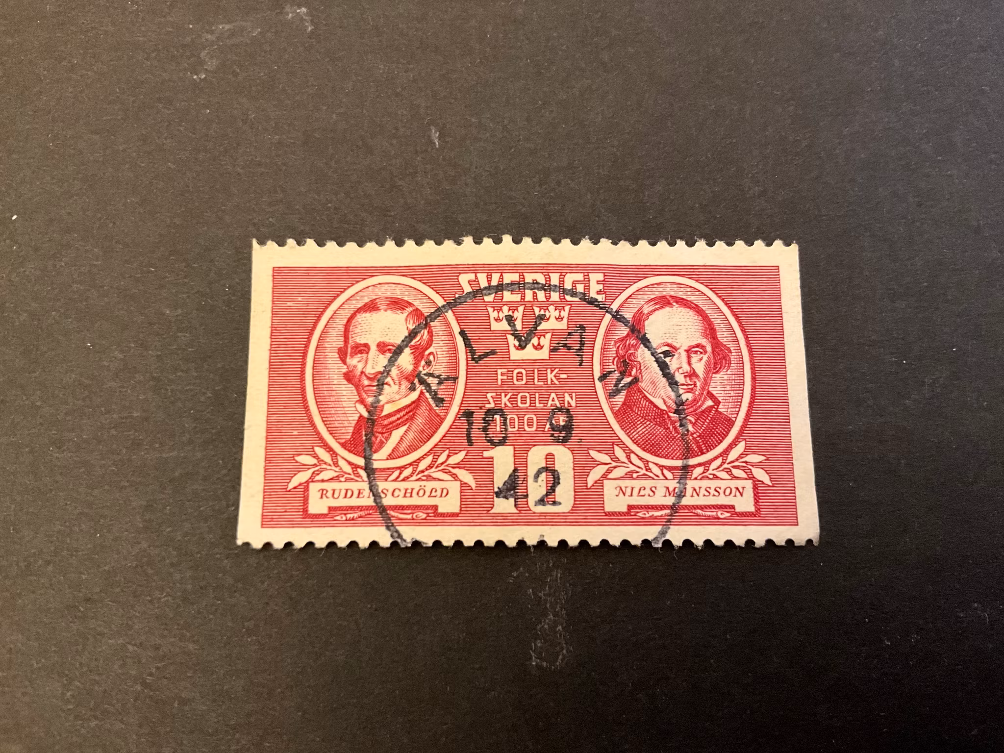 Folkskolan 100 pr facit 340 A4 lyxstämplat ÄLVAN