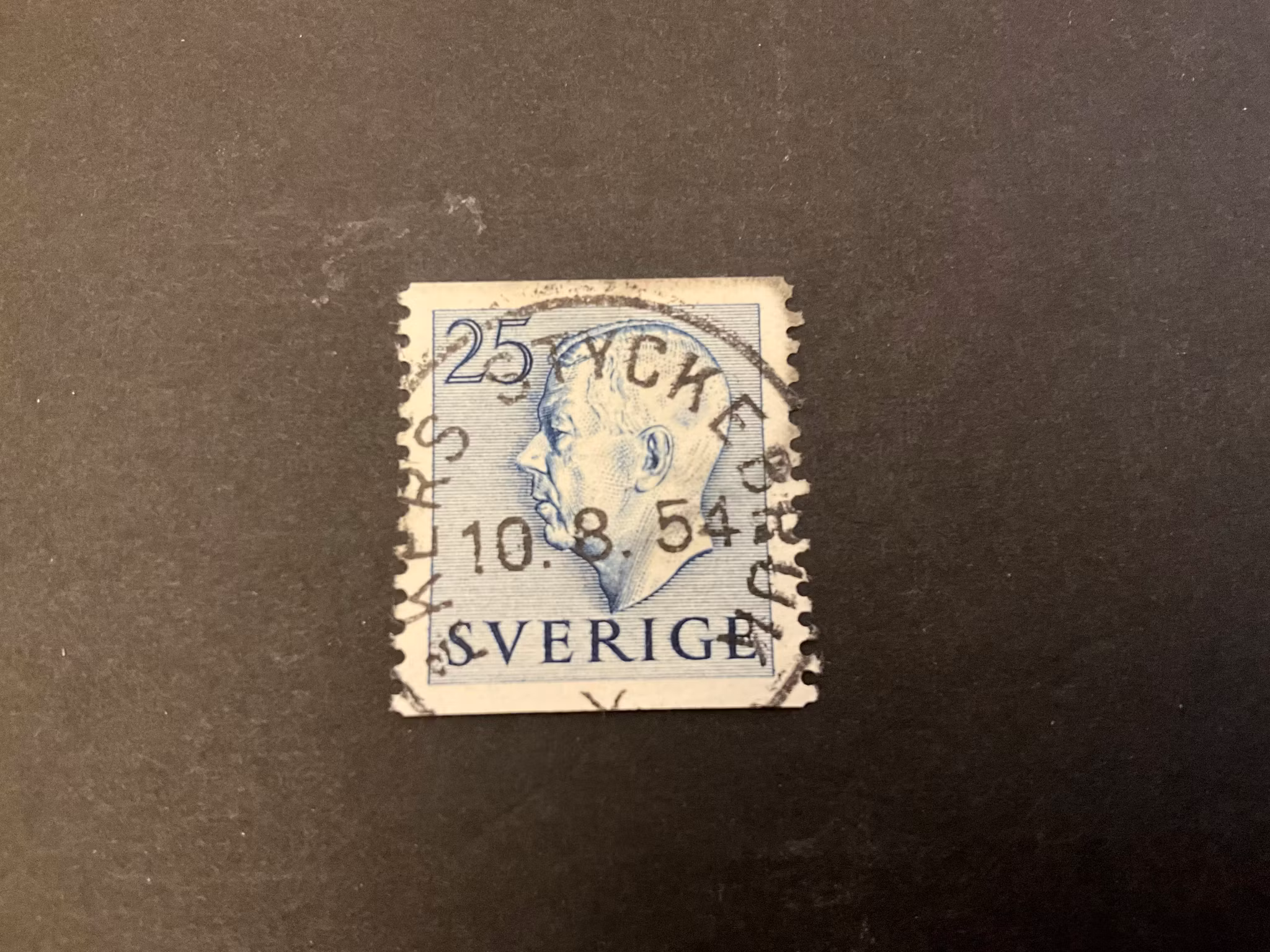 Gustaf VI Adolf facit 406 A praktstämplat ÅKERS STYCKEBRUK