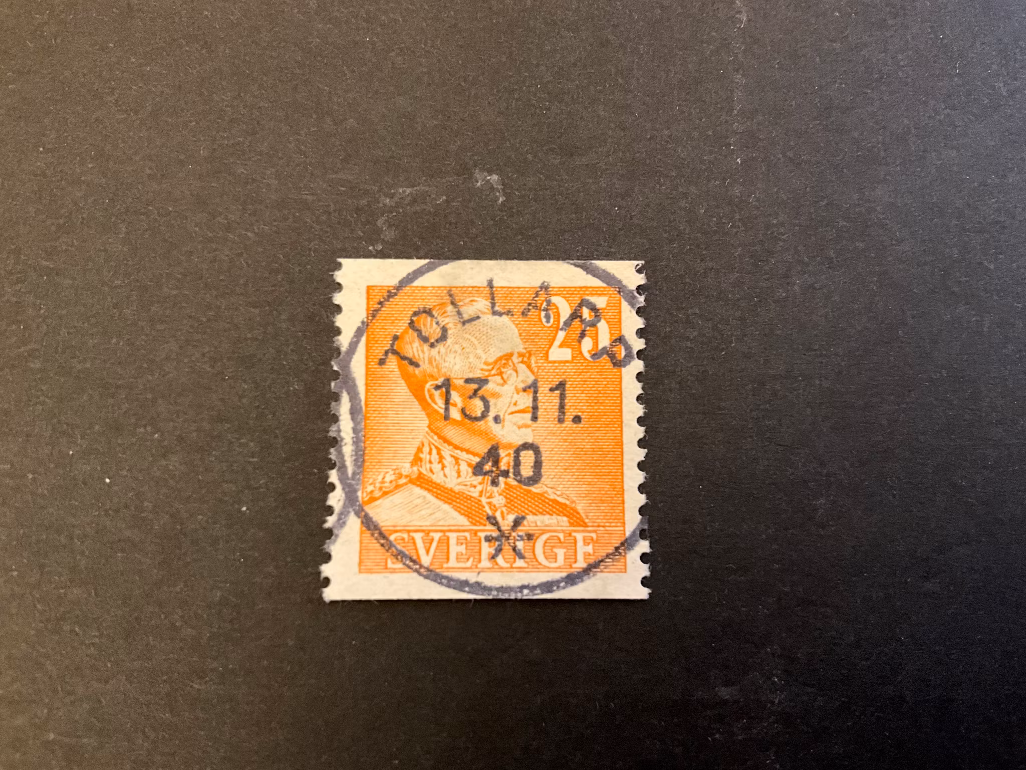 Gustaf V profil höger facit 277 praktstämplat TOLLARP