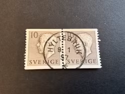 Gustaf VI Adolf facit 400 A i praktstämplat par HYLTEBRUK