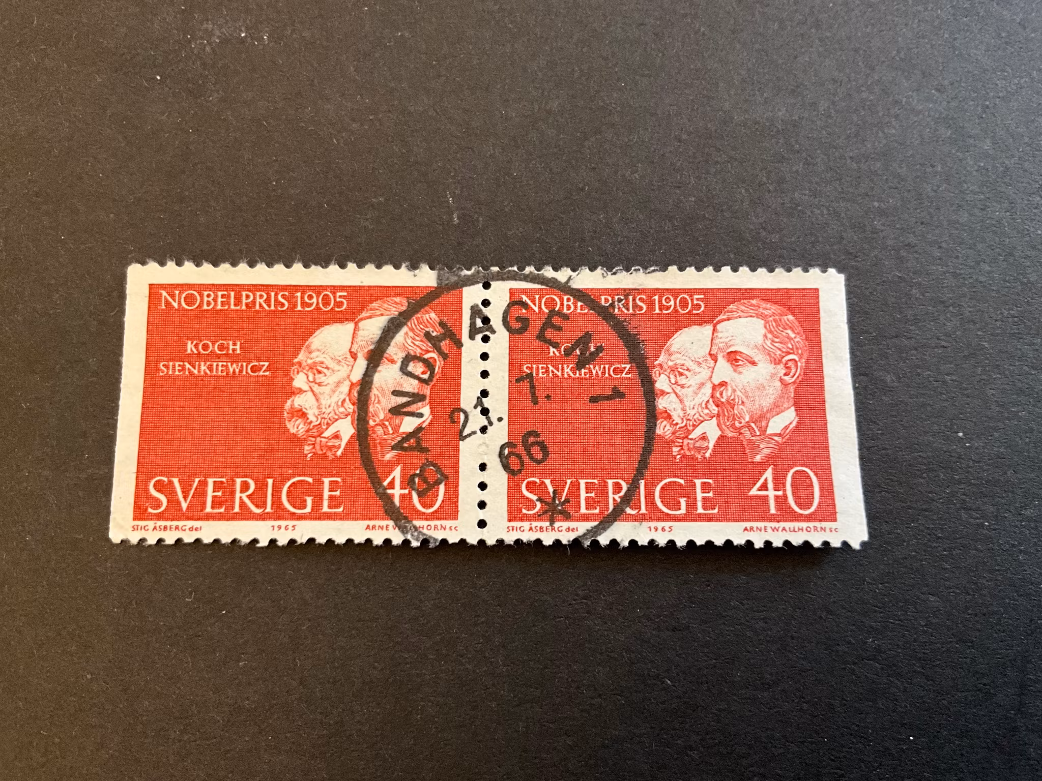 Nobelpris 1905 facit 571 BB praktstämplat BANDHAGEN 1
