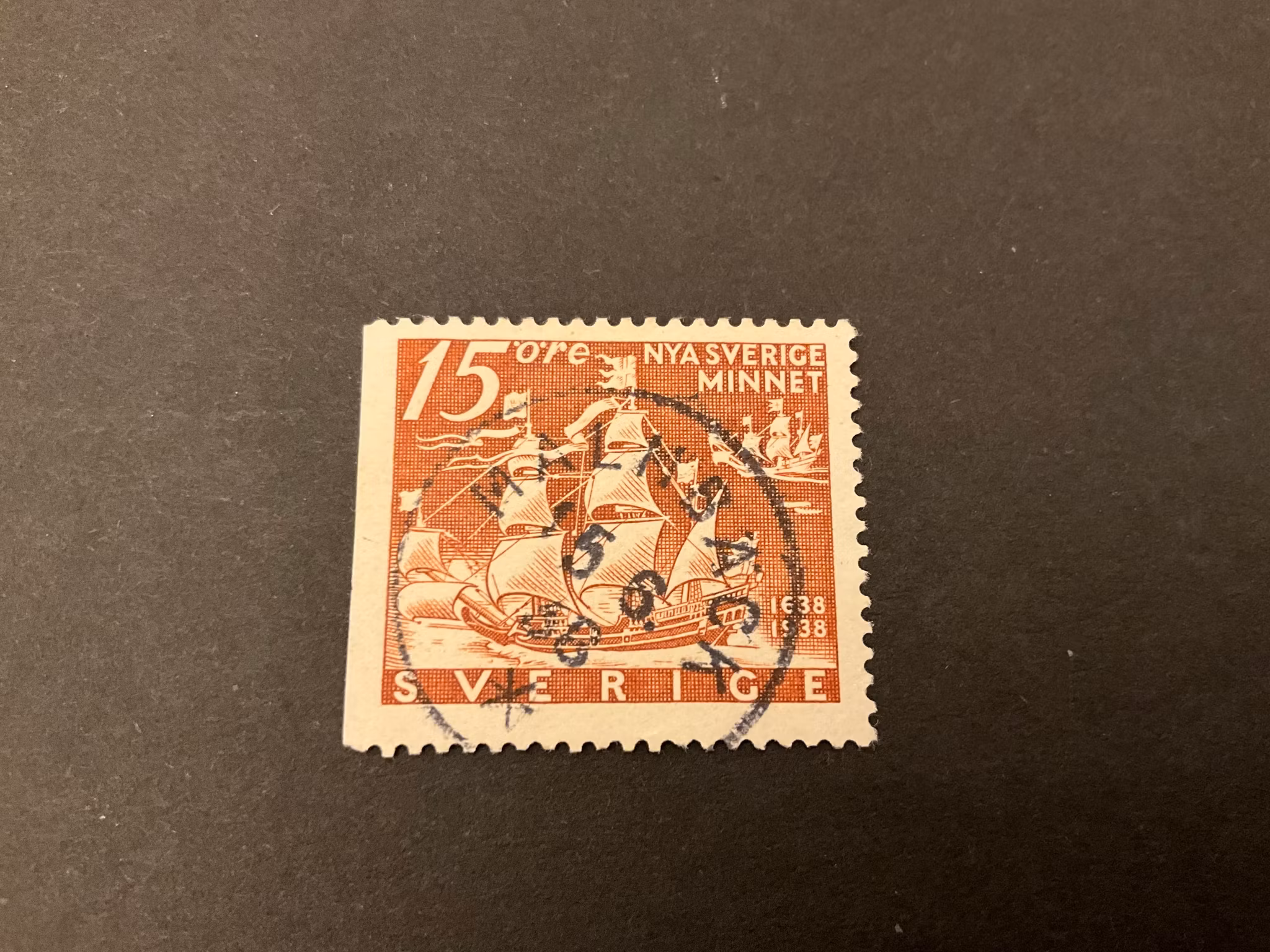 Nya Sverigeminnet facit 262 B1 stämplat märke