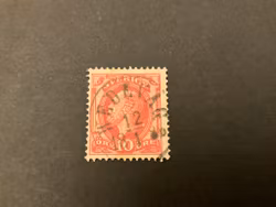 Oscar II facit 39 praktstämplat WEDEVÅG, vit fläck bakom halsen