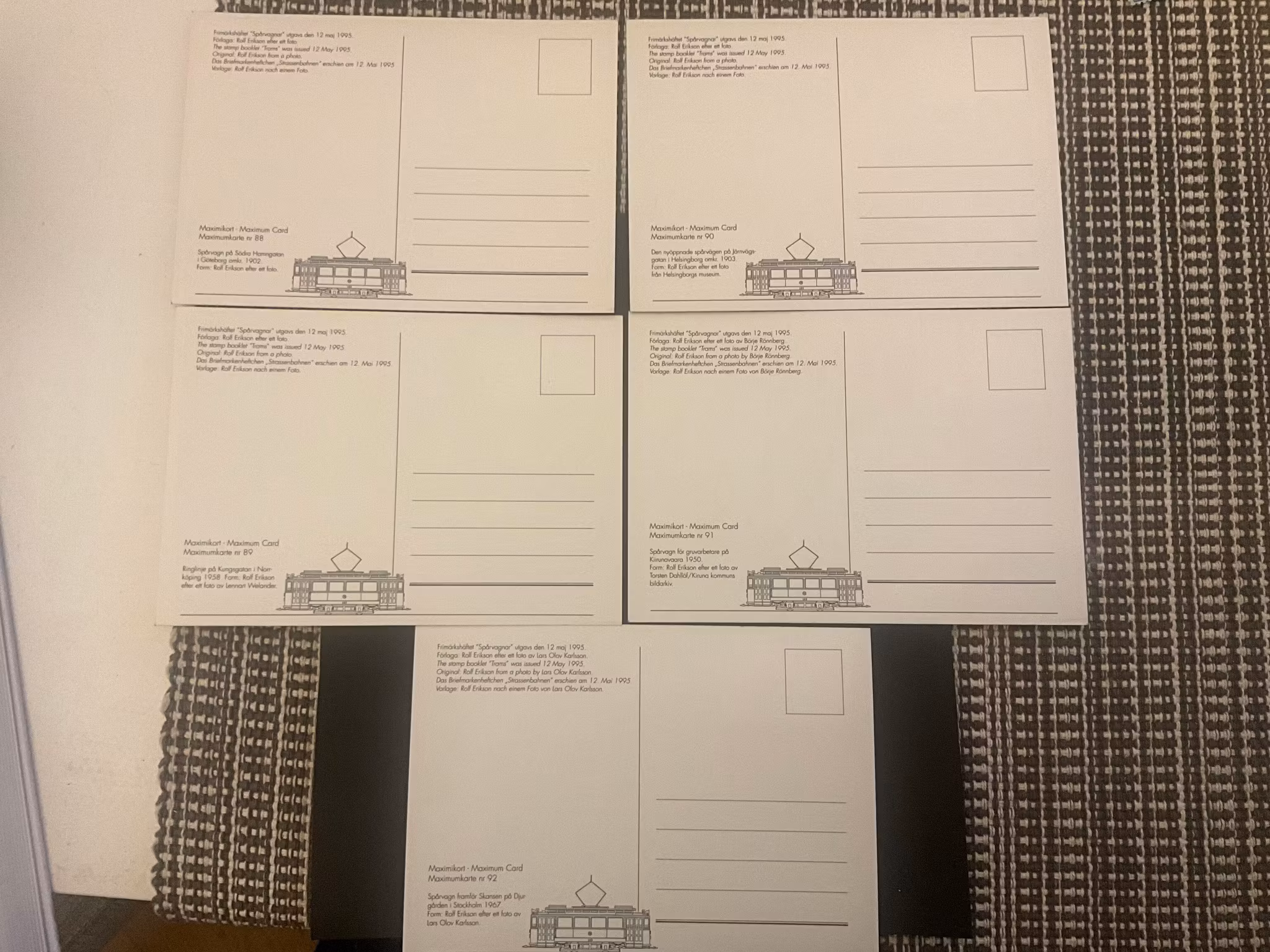 Maximikort 88-92 Spårvagnar