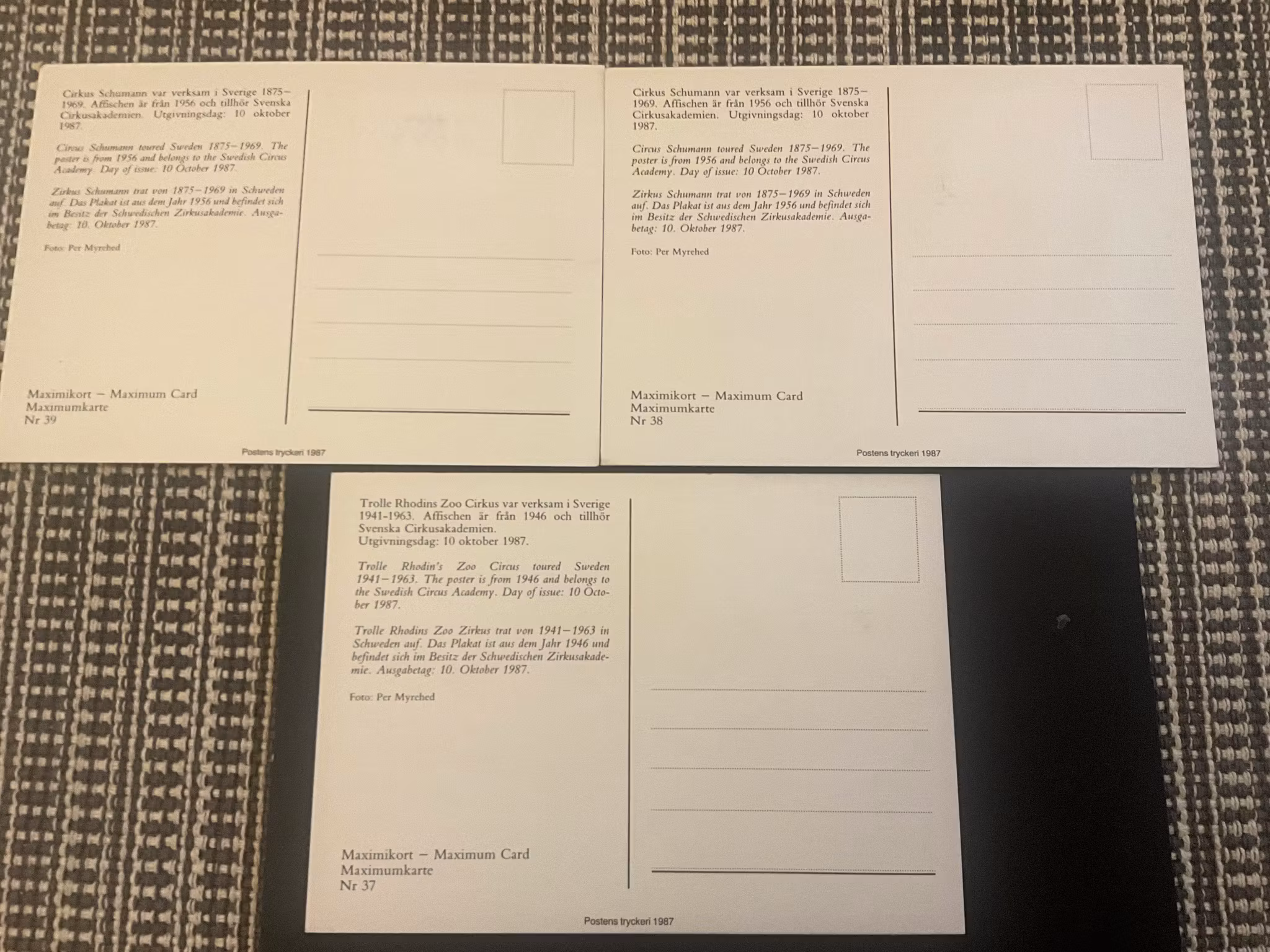 Maximikort MK 37-39 CIRKUSKONST