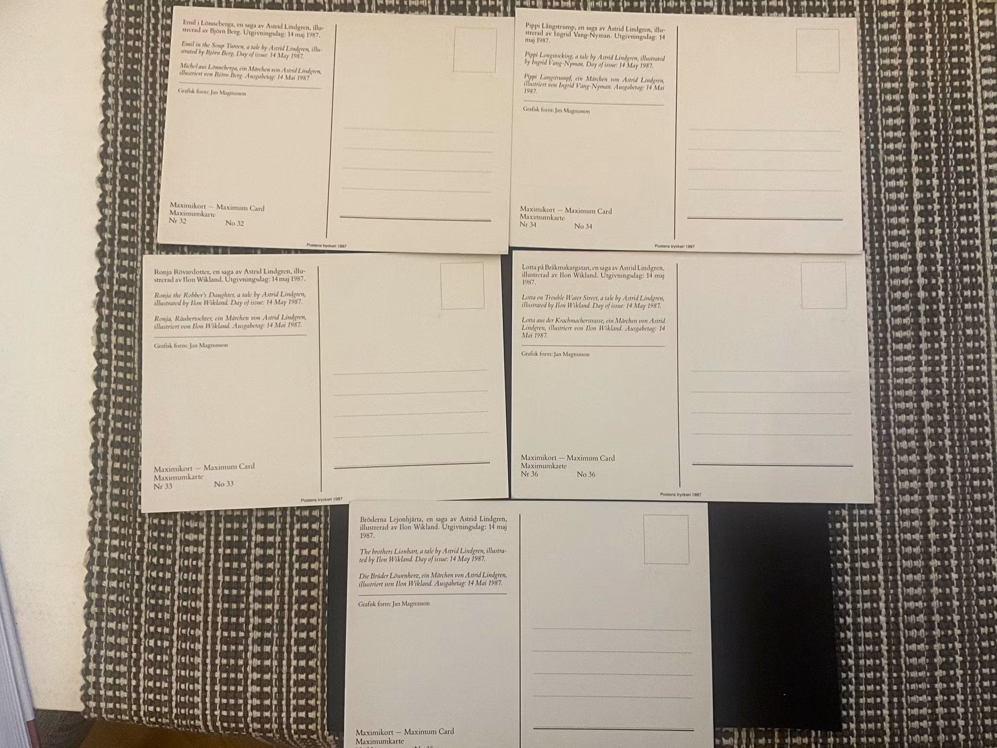 Maximikort MK 32-36 ASTRID LINDGREN BERÄTTAR