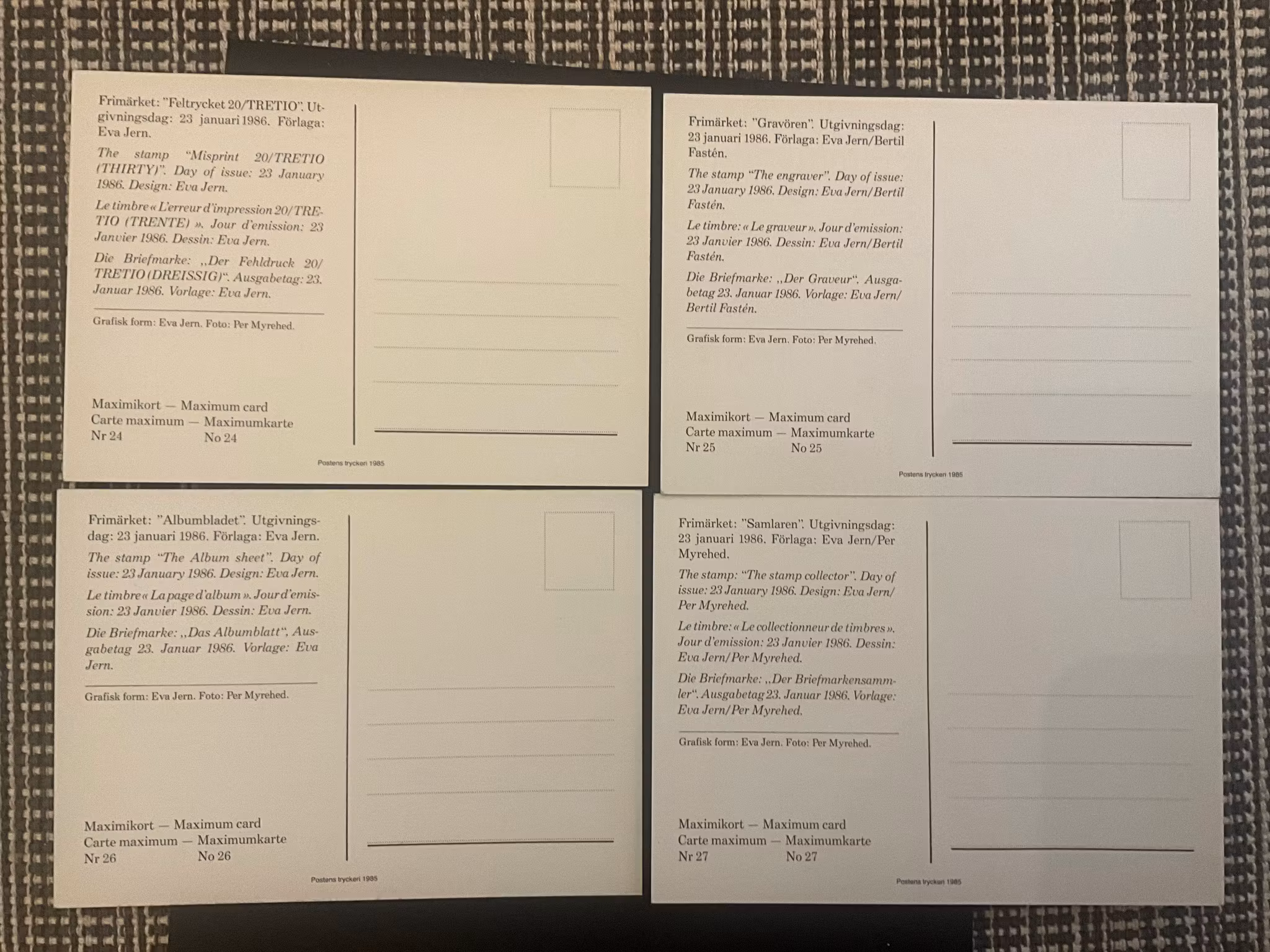 MK 24-27 maximikort STOCKHOLMIA 86 IV