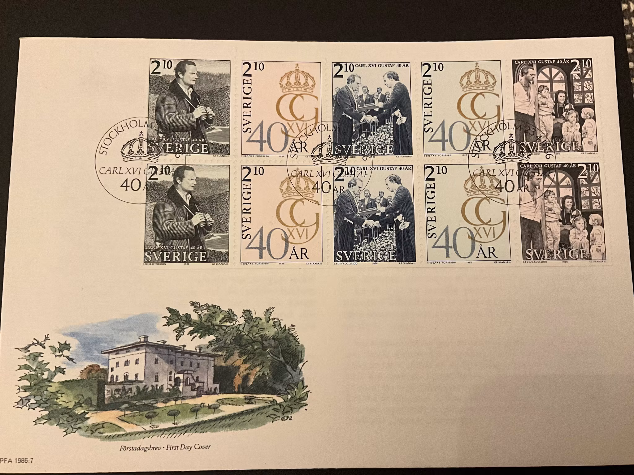 FDC Carl XVI Gustaf 40 år facit 1407-1411