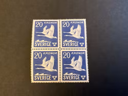 Flygande svanar facit 337 C i postfriskt 4-block