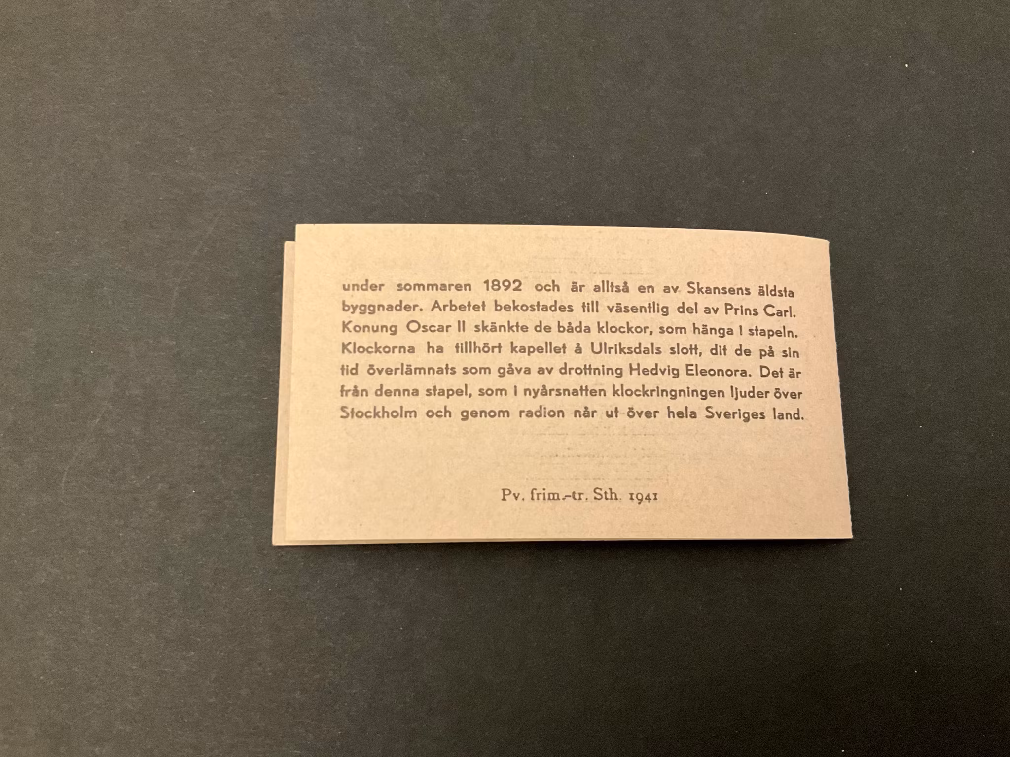 Postfriskt häfte H 58 B skansen